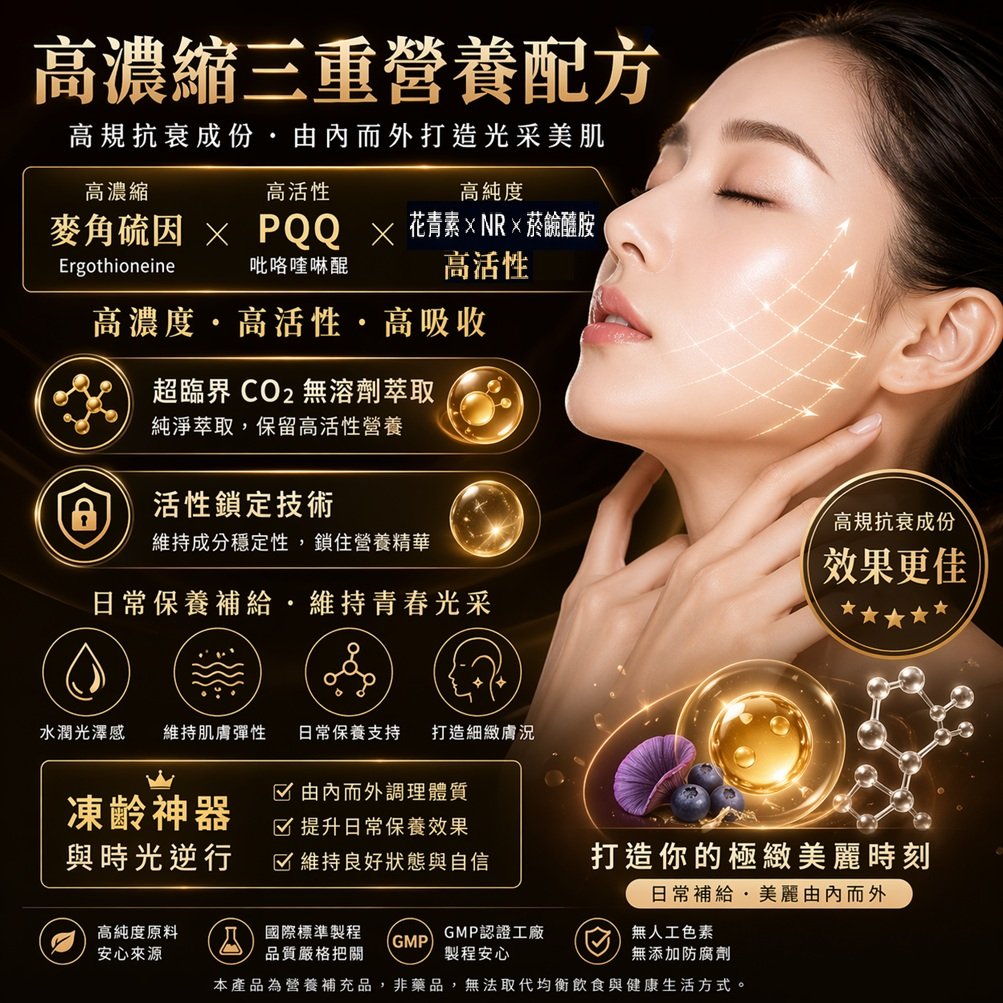 NAD+L-麥角硫因+B3+黑果越橘+PPQ