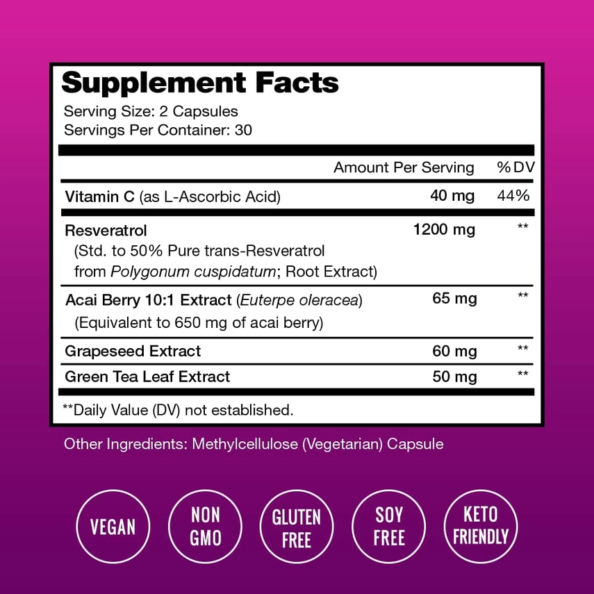 Resveratrol (60 Capsules) - Image 3